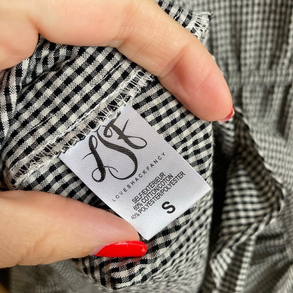 Love Shack Fancy Gingham Ruffle Puff Sleeve Dress - Picture 6 of 6